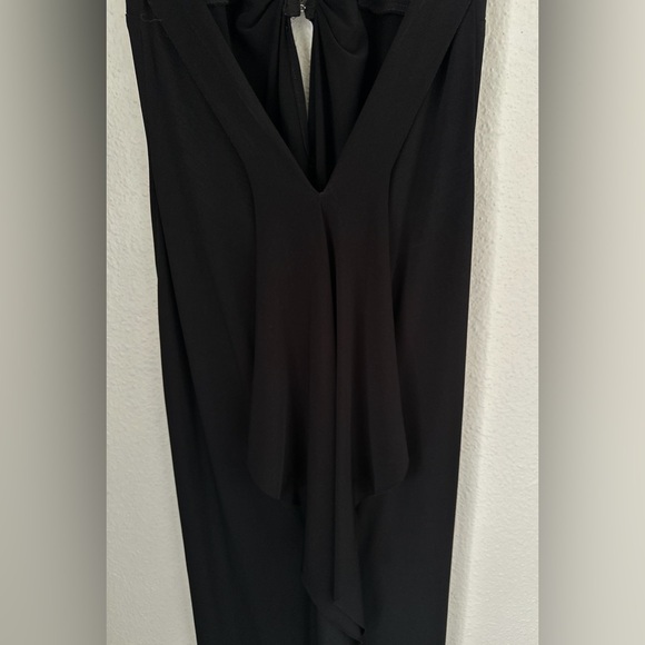 Black Halter Open Back Midi Dress Rhinestone Detail Size Small HOCO Formal - Picture 9 of 9